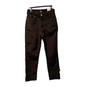 River Island Carrie High Rise Mom Black Corduroy Size 10 NWT